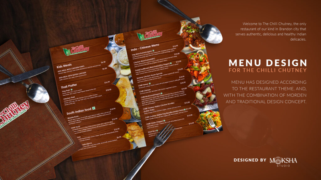 menu design by moksha studio