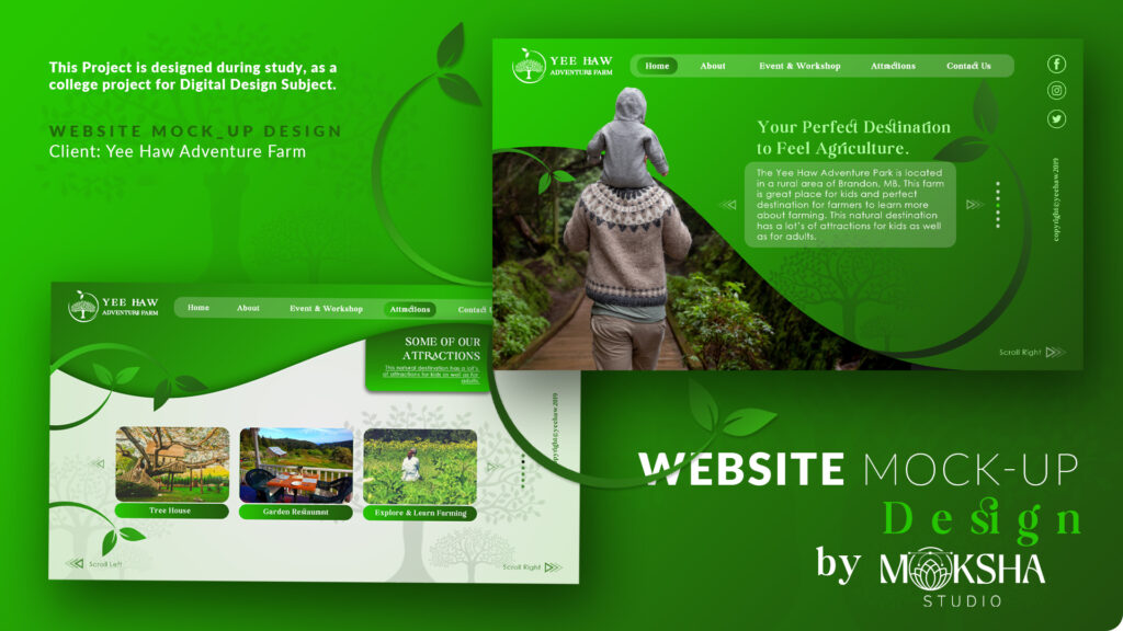 website mock-up by moksha studio